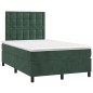 vidaXL Giroletto a Molle con Materasso Verde Scuro 120x200 cm Velluto