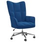 vidaXL Poltrona Relax Blu in Velluto vidaXL Poltrona Relax Blu in Velluto