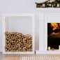 Portalegna Bianco 80x25x100 cm in Legno Massello di Pino Portalegna Bianco 80x25x100 cm in Legno Massello di Pino