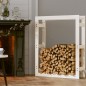 Portalegna Bianco 80x25x100 cm in Legno Massello di Pino Portalegna Bianco 80x25x100 cm in Legno Massello di Pino