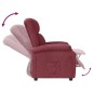 vidaXL Poltrona Reclinabile in Tessuto Rosso Vino