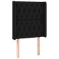 Testiera ad Orecchio Nera 83x16x118/128 cm in Tessuto Testiera ad Orecchio Nera 83x16x118/128 cm in Tessuto
