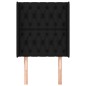Testiera ad Orecchio Nera 83x16x118/128 cm in Tessuto Testiera ad Orecchio Nera 83x16x118/128 cm in Tessuto