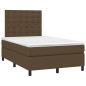 vidaXL Letto a Molle Materasso e LED Marrone Scuro 120x200 cm Tessuto vidaXL Letto a Molle Materasso e LED Marrone Scuro 120x200 cm Tessuto