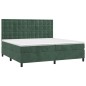 vidaXL Letto a Molle con Materasso e LED Verde Scuro 200x200cm Velluto vidaXL Letto a Molle con Materasso e LED Verde Scuro 200x200cm Velluto