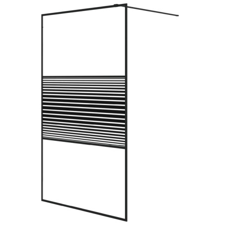 vidaXL Parete Doccia Walk in Nero 115x195 cm Vetro Trasparente ESG