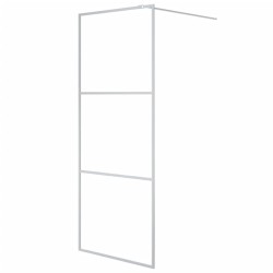 vidaXL Parete Doccia Walk in Argento 80x195 cm Vetro Trasparente ESG