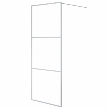 vidaXL Parete Doccia Walk in Argento 80x195 cm Vetro Trasparente ESG