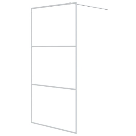 vidaXL Parete Doccia Walk in Bianca 100x195 cm Vetro Trasparente ESG