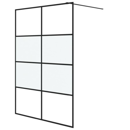 vidaXL Parete Doccia Walk in Nera 140x195cm Vetro Semi Smerigliato ESG