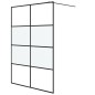 vidaXL Parete Doccia Walk in Nera 140x195cm Vetro Semi Smerigliato ESG vidaXL Parete Doccia Walk in Nera 140x195cm Vetro Semi Smerigliato ESG
