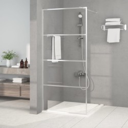 vidaXL Parete Doccia Walk in Argento 90x195 cm Vetro Trasparente ESG