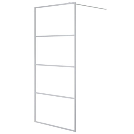 vidaXL Parete Doccia Walk in Argento 90x195 cm Vetro Trasparente ESG
