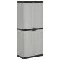 Armadietto da Giardino con 3 Ripiani Grigio e Nero 68x40x168 cm Armadietto da Giardino con 3 Ripiani Grigio e Nero 68x40x168 cm