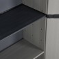 Armadietto da Giardino con 3 Ripiani Grigio e Nero 68x40x168 cm Armadietto da Giardino con 3 Ripiani Grigio e Nero 68x40x168 cm