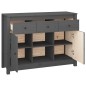 Credenza Grigia 100x35x74,5 cm in Legno Massello di Pino Credenza Grigia 100x35x74,5 cm in Legno Massello di Pino