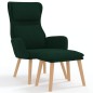 vidaXL Poltrona Relax con Poggiapiedi Verde Scuro in Velluto vidaXL Poltrona Relax con Poggiapiedi Verde Scuro in Velluto