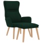 vidaXL Poltrona Relax con Poggiapiedi Verde Scuro in Velluto vidaXL Poltrona Relax con Poggiapiedi Verde Scuro in Velluto
