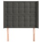 Testiera ad Orecchio Grigio Scuro 93x16x118/128 cm in Velluto
