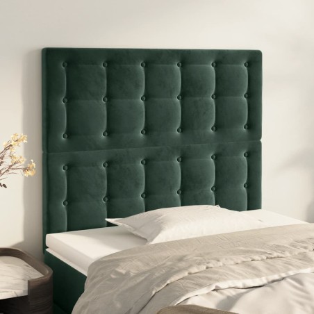 vidaXL Testiere 2 pz Verde Scuro 100x5x78/88 cm in Velluto