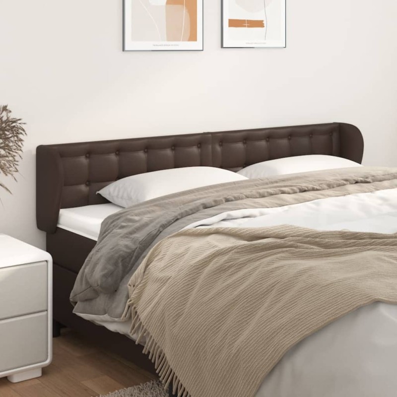 vidaXL Testiera ad Orecchio Marrone 183x23x78/88 cm in Similpelle vidaXL Testiera ad Orecchio Marrone 183x23x78/88 cm in Similpelle
