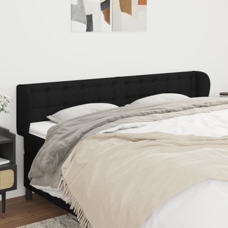 vidaXL Testiera ad Orecchio Nera 203x23x78/88 cm in Tessuto