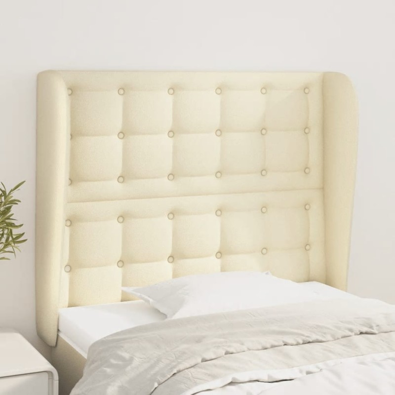 vidaXL Testiera ad Orecchio Crema 103x23x118/128 cm in Similpelle vidaXL Testiera ad Orecchio Crema 103x23x118/128 cm in Similpelle
