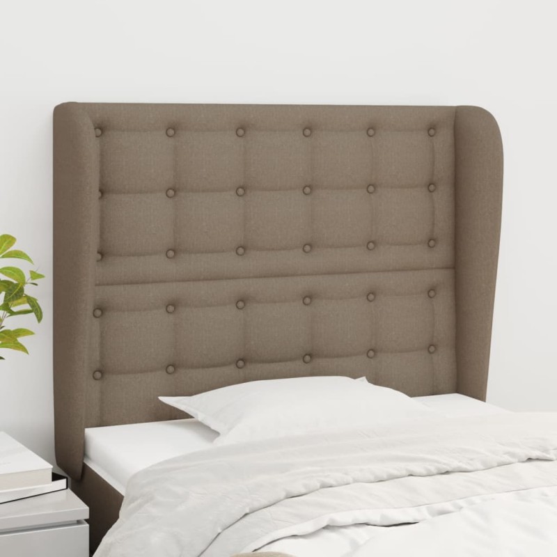 vidaXL Testiera ad Orecchio Tortora 103x23x118/128 cm in Tessuto vidaXL Testiera ad Orecchio Tortora 103x23x118/128 cm in Tessuto