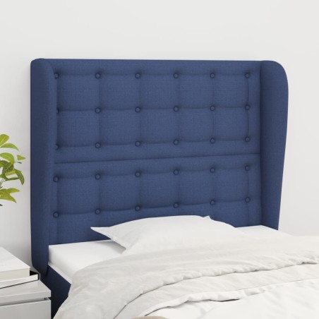 vidaXL Testiera ad Orecchio Blu 103x23x118/128 cm in Tessuto