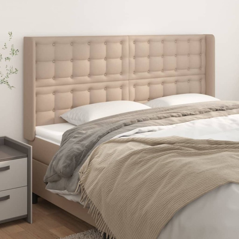 vidaXL Testiera ad Orecchio Cappuccino 183x16x118/128 cm in Similpelle