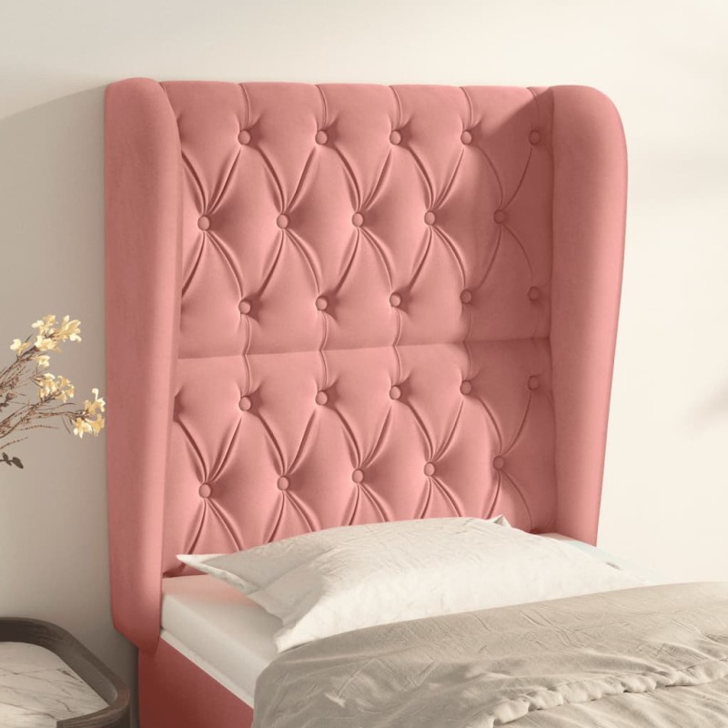Testiera ad Orecchio Rosa 83x23x118/128 cm in Velluto Testiera ad Orecchio Rosa 83x23x118/128 cm in Velluto