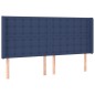 vidaXL Testiera ad Orecchio Blu 163x16x118/128 cm in Tessuto vidaXL Testiera ad Orecchio Blu 163x16x118/128 cm in Tessuto