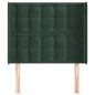 vidaXL Testiera ad Orecchio Verde Scuro 93x16x118/128 cm in Velluto vidaXL Testiera ad Orecchio Verde Scuro 93x16x118/128 cm in Velluto