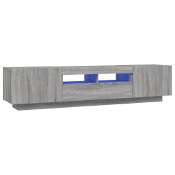 vidaXL Set Mobili TV 2 pz con Luci LED Grigio Sonoma Legno Multistrato