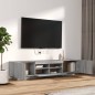 vidaXL Set Mobili TV 2 pz con Luci LED Grigio Sonoma Legno Multistrato vidaXL Set Mobili TV 2 pz con Luci LED Grigio Sonoma Legno Multistrato