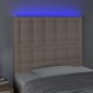 vidaXL Testiera a LED Cappuccino 100x5x118/128 cm in Similpelle vidaXL Testiera a LED Cappuccino 100x5x118/128 cm in Similpelle