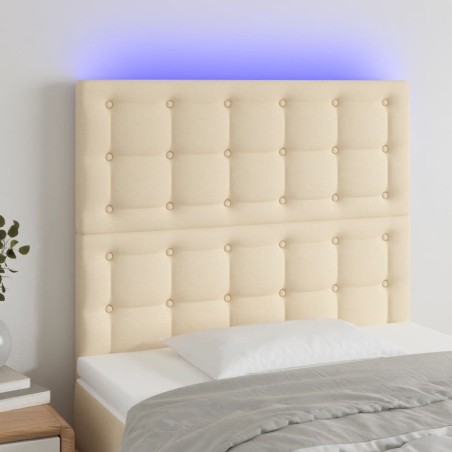 vidaXL Testiera a LED Crema 80x5x118/128 cm in Tessuto