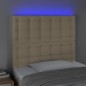 vidaXL Testiera a LED Crema 80x5x118/128 cm in Tessuto vidaXL Testiera a LED Crema 80x5x118/128 cm in Tessuto