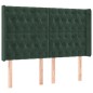 vidaXL Testiera a LED Verde Scuro 147x16x118/128 cm in Velluto vidaXL Testiera a LED Verde Scuro 147x16x118/128 cm in Velluto
