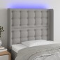 vidaXL Testiera a LED Grigio Chiaro 83x16x118/128 cm in Tessuto vidaXL Testiera a LED Grigio Chiaro 83x16x118/128 cm in Tessuto