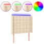 vidaXL Testiera a LED Crema 83x16x118/128 cm in Tessuto vidaXL Testiera a LED Crema 83x16x118/128 cm in Tessuto