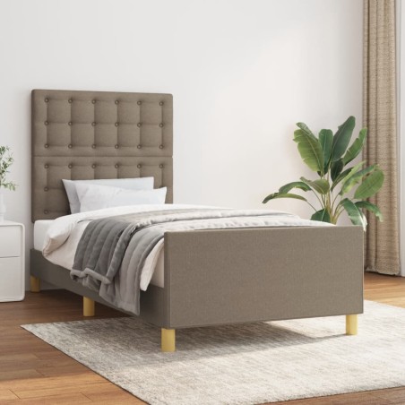 vidaXL Giroletto con Testiera Tortora 100x200 cm in Tessuto