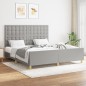 vidaXL Giroletto con Testiera Grigio Chiaro 160x200 cm in Tessuto vidaXL Giroletto con Testiera Grigio Chiaro 160x200 cm in Tessuto