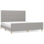 vidaXL Giroletto con Testiera Grigio Chiaro 160x200 cm in Tessuto vidaXL Giroletto con Testiera Grigio Chiaro 160x200 cm in Tessuto
