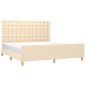 vidaXL Giroletto con Testiera Crema 160x200 cm in Tessuto vidaXL Giroletto con Testiera Crema 160x200 cm in Tessuto