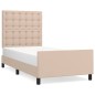 vidaXL Giroletto con Testiera Cappuccino 100x200 cm in Similpelle vidaXL Giroletto con Testiera Cappuccino 100x200 cm in Similpelle