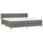 vidaXL Giroletto a Molle con Materasso Grigio Scuro 200x200 cm Tessuto