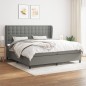 vidaXL Giroletto a Molle con Materasso Grigio Scuro 200x200 cm Tessuto