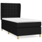 vidaXL Giroletto a Molle con Materasso Nero 80x200 cm inTessuto