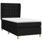 vidaXL Giroletto a Molle con Materasso Nero 80x200 cm inTessuto